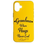 Grandma Where Hugs Never End - Proud Loving Family Grandma Coque pour iPhone 16 Plus