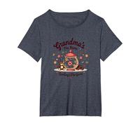 Grandmas The Name Spoilings The Game Sweet Family Love T-Shirt, Femme Grandes Tailles, Bleu Chiné, 2X