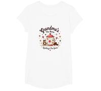 Grandmas The Name Spoilings The Game Sweet Family Love T-Shirt, Fille, Blanc, L