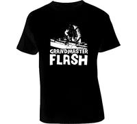 Grandmaster Flash T Shirt Men's Fashion Crew Neck Short Sleeves Cotton Tops Clothing Black XL