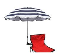 GRANDMEI Parapluie solaire de Chaise Avec Universel Pinces Réglables,Grand Parapluie Avec Clip Fixe,pour Terrasse Plage Chariot Poussette Fauteuil Roulant Chariot de Golf (Stries)