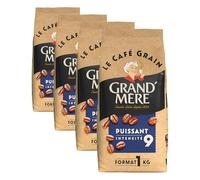 Grand'Mère CAFE GRAINS 1 KG PUISSANT - Intensité 9 (4 x 1Kg)