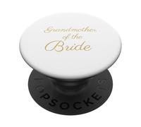 Grandmother of The Bride, Wedding & Bridal, Tan Script Police PopSockets PopGrip Adhésif