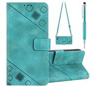 Grandoin Coque pour iPod Touch 7/6/5 avec Cordon, Réglable Lanyard Housse Rabat Portefeuille Cuir Etui, Slim TPU Silicone Bumper Magnétique Housse, Antichoc Wallet Case iPod Touch 7/6/5 (Vert)