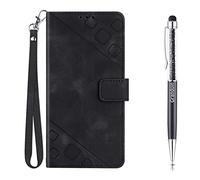 Grandoin Coque pour iPod Touch 7/6/5, Rabat Portefeuille Cuir Etui, Slim TPU Silicone Bumper Magnétique Housse, Flip Porte Cartes avec Fonction Support Cover, Wallet Case iPod Touch 7/6/5 (Noir)