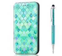 Grandoin Coque pour Oppo Find X3 Neo/Reno5 Pro Plus 5G, Etui à Rabat et Folio Housse en Cuir PU Portefeuille [Fermeture Magnétique][Emplacements Cartes][Stand Feature] Flip Protection (Vert)