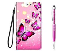 Grandoin Coque pour Samsung Galaxy A02S / M02S, Mode Créatif Effet Bookstyle Désign Étui de Protection Housse en PU Cuir avec Portefeuille Fermeture Magnétique Fentes pour Cartes (Papillon 1)