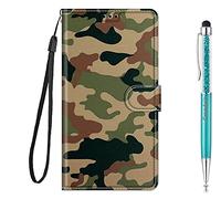 Grandoin Coque pour Xiaomi Mi 12 Lite, Mode Créatif Effet Bookstyle Désign Étui de Protection Housse en PU Cuir avec Portefeuille Fermeture Magnétique Fentes pour Cartes (Camouflage)