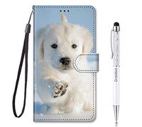 Grandoin Coque pour Xiaomi Poco M3, Etui Portefeuille Mode Créatif Effet Bookstyle Désign Étui de Protection Housse en PU Cuir avec TPU Silicone Souple Phone Case pour Xiaomi Poco M3 (Chiot)