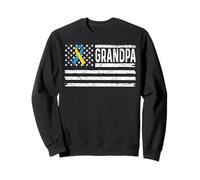 Grandpa Flag Blue Yellow Ribbon Down Syndrome Awareness Sweatshirt