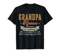 Grandpa Knows Everything Cadeaux pour Grand-père fête des pères Papa T-Shirt