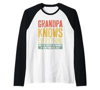 Grandpa Knows Everything Chemise pour Homme drôle fête des pères Manche Raglan