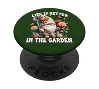 Grandpa Life Is Better In The Garden Gnome For Gardening Mom PopSockets PopGrip Adhésif