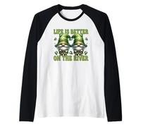Grandpa Life is Better on The River Fishing Dad GNOME Manche Raglan