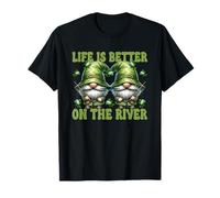 Grandpa Life is Better on The River Fishing Dad GNOME T-Shirt