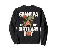 Grandpa of The Birthday Boy T-Rex Dino Basketball Anniversaire Sweatshirt