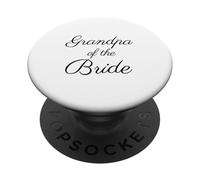 Grandpa of The Bride, Wedding & Bridal, Black Script Police PopSockets PopGrip Adhésif