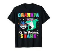 Grandpa of The Shark Birthday Family Birthday Grandson T-Shirt