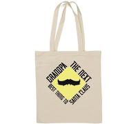 Grandpa The next best thing to Santa Claus moustache logo Sac fourre-tout en coton naturel Blanc