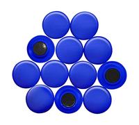 Grands Aimants de Bureau de Planification Bleue pour Réfrigérateur, Tableau Blanc, Tableau D'Affichage de 40mm dia x 8mm de Haut - Pack de 12