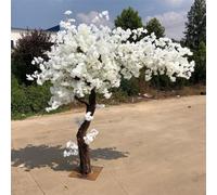Grands Arbres De Fleurs De Cerisier Artificiels Blancs, Plante Artificielle De Décoration De Maison De Mariage D'arbre Réaliste, Arbre De Fleur De Cerisier Simulé De Fleur De Soie,Extended-1.8x1m