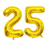 Grands ballons dorés en forme de chiffre 25 pour fille - 101,6 cm - Jumbo ballon en forme de chiffre 25 pour décoration de fête d'anniversaire