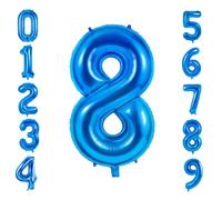 Grands ballons en forme de chiffre 8 pour décoration de fête d'anniversaire de 8 ans - Grand format n°8 pour filles, garçons et filles - 101,6 cm - Bleu foncé - Ballon à l'hélium pour décoration de