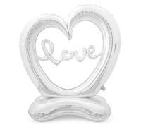Grands ballons en forme de cœur debout avec inscription « Love » pour la Saint-Valentin, la fête des Galentines, les décorations de fête et les accents d'événements romantiques