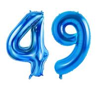 Grands ballons n° 49 pour décoration de fête d'anniversaire de 49 ans - Ballons n° 49 pour femmes, hommes et mères - 101,6 cm - Bleu foncé - Ballons à l'hélium pour décorations de fête de 49 ans
