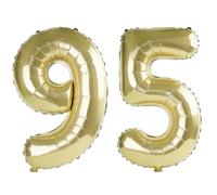 Grands ballons numéros 95 pour décoration de fête d'anniversaire - 101,6 cm - Grand format - Numéro 95 - Champagne doré - Grand format - Numéro 95 - Pour homme et grand-mère - Film aluminium chiffres