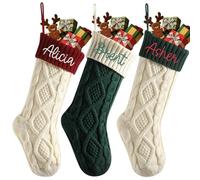 Grands bas de Noël brodés avec noms amusants et personnalisés - 45,7 cm - Pour décoration de fête et cheminée
