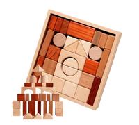 Grands blocs de bois, 1,3 pouces Jouet d'apprentissage éducatif pour les Développement cognitif, tout-petit set en bois naturel avec design robuste, bâtiment pour les jeux de maternelle des je