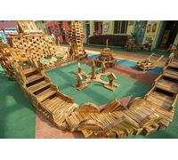 Grands blocs de construction en bois, 64 pièces pour enfants, bois de pin carbonisé, kit de construction, blocs de construction lourds pour l'extérieur, jouets sensoriels pour la maternelle, la