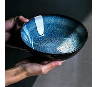 Grands Bols à Ramen en Céramique avec Glaçure Bleue, Udon, Soupe, Pâtes, Bol De Nouilles élégant Décor De Cuisine, pour Lave-Vaisselle, Armoire De Désinfection