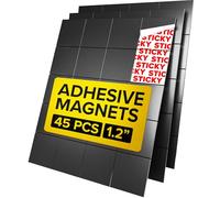 Grands Carrés Aimanté - 45 Carrés Magnétiques (3 cm x 3 cm) - Plaques Aimant Pelables - Stickers Autocollantes - Aimants Flexibles - Aimant Adhésif - Alternative aux Aimant Autocollants, Rouleaux