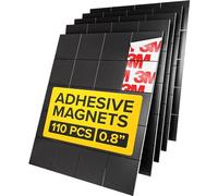 Grands Carrés Aimanté - 45 Carrés Magnétiques (3 cm x 3 cm) - Plaques Aimant Pelables - Stickers Autocollantes - Aimants Flexibles - Aimant Adhésif - Alternative aux Aimant Autocollants, Rouleaux