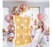 Grands chiffres lumineux de 0,7 m, lettres géantes éclairées pour décoration de fête d'anniversaire, chiffres en mosaïque pour ballons, anniversaires de mariage, Noël