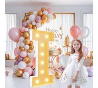 Grands chiffres lumineux de 0,7 m, lettres géantes éclairées pour décoration de fête d'anniversaire, chiffres en mosaïque pour ballons, anniversaires de mariage, Noël