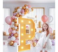 Grands chiffres lumineux de 0,7 m, lettres géantes éclairées pour décoration de fête d'anniversaire, chiffres en mosaïque pour ballons, anniversaires de mariage, Noël
