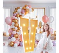 Grands chiffres lumineux de 0,7 m, lettres géantes éclairées pour décoration de fête d'anniversaire, chiffres en mosaïque pour ballons, anniversaires de mariage, Noël