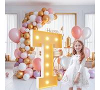 Grands chiffres lumineux de 0,7 m, lettres géantes éclairées pour décoration de fête d'anniversaire, chiffres en mosaïque pour ballons, anniversaires de mariage, Noël