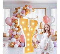 Grands chiffres lumineux de 0,7 m, lettres géantes éclairées pour décoration de fête d'anniversaire, chiffres en mosaïque pour ballons, anniversaires de mariage, Noël