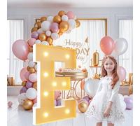 Grands chiffres lumineux de 0,7 m, lettres géantes éclairées pour décoration de fête d'anniversaire, chiffres en mosaïque pour ballons, anniversaires de mariage, Noël