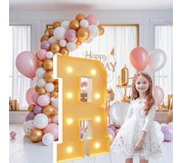 Grands chiffres lumineux de 0,7 m, lettres géantes éclairées pour décoration de fête d'anniversaire, chiffres en mosaïque pour ballons, anniversaires de mariage, Noël