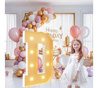 Grands chiffres lumineux de 0,7 m, lettres géantes éclairées pour décoration de fête d'anniversaire, chiffres en mosaïque pour ballons, anniversaires de mariage, Noël