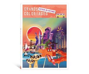 Grands coloriages - Autour du monde - Nicolas Gremaud - Deux Coqs D'or - broché - Document jeunesse