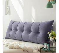 Grands coussins de tête de lit avec attaches pour lit simple et double - 180 x 51 cm - Confortables pour une relaxation ultime