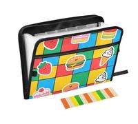 Grands dossiers à carreaux colorés avec 13 poches format A4 avec fermeture éclair pour organiseur de dossiers avec poches