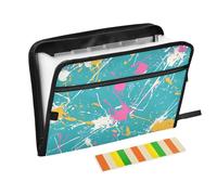 Grands dossiers colorés irréguliers avec 13 poches format A4 avec fermeture éclair pour dossiers d'affaires avec poches pour documents