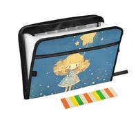Grands dossiers de documents avec fermeture éclair - Format A4 - Motif étoiles - 13 poches